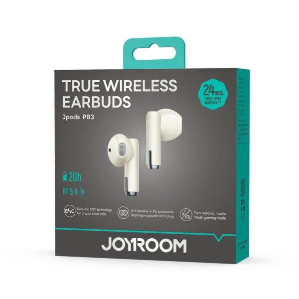 JOYROOM
JR-PB3 True Wireless Bluetooth Earphones Beige
