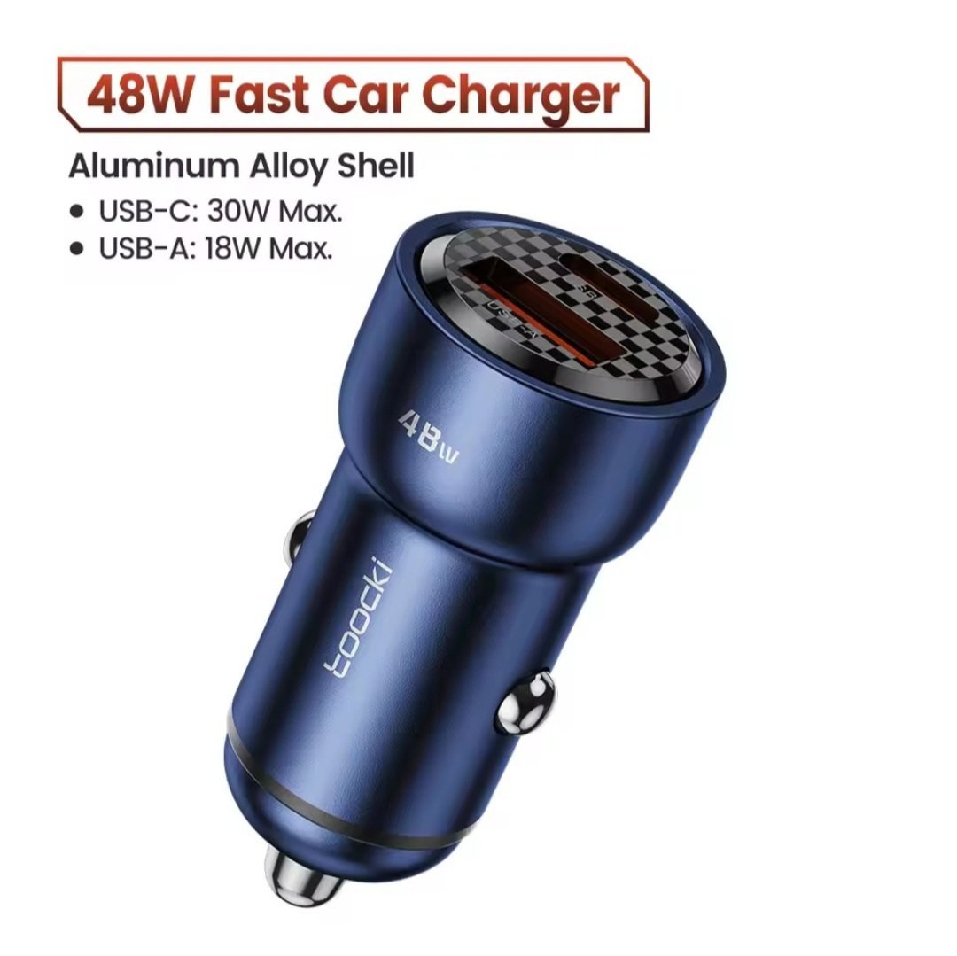 2025/12/1000336889.jpg Toocki YF01 48W USB Car Charger QC3.0 + PD3.0 super Fast Charging Adapter - Image 1