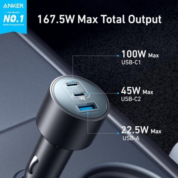 Anker Car Charger (167.5W, 3 Ports Price in Pakistan